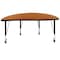 Flash Furniture Half Round 24 W, 47.5 L, 25 H, Chrome, Laminate, Particleboard, Steel, Wood Grain XU-A48-HCIRC-OAK-T-P-CAS-GG - alternate 2